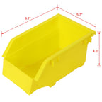 90 Parts Bin Shelving Storage Organizer with Locking Wheels - Black/Yellow