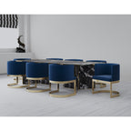 Aura Dining Chair with Brass Frame - Pink, Blue, or Beige