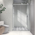 Brushed Nickel Frameless Shower Door with Soft Closing - 48 in x 48 in