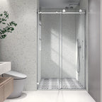 Brushed Nickel Frameless Shower Door with Soft Closing - 48 in x 48 in