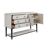 White Server With Base with Power Access - 60" W x 18" D x 37" H