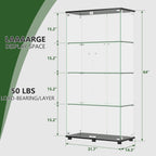 Display Cabinet with Double Doors and Lock - Black