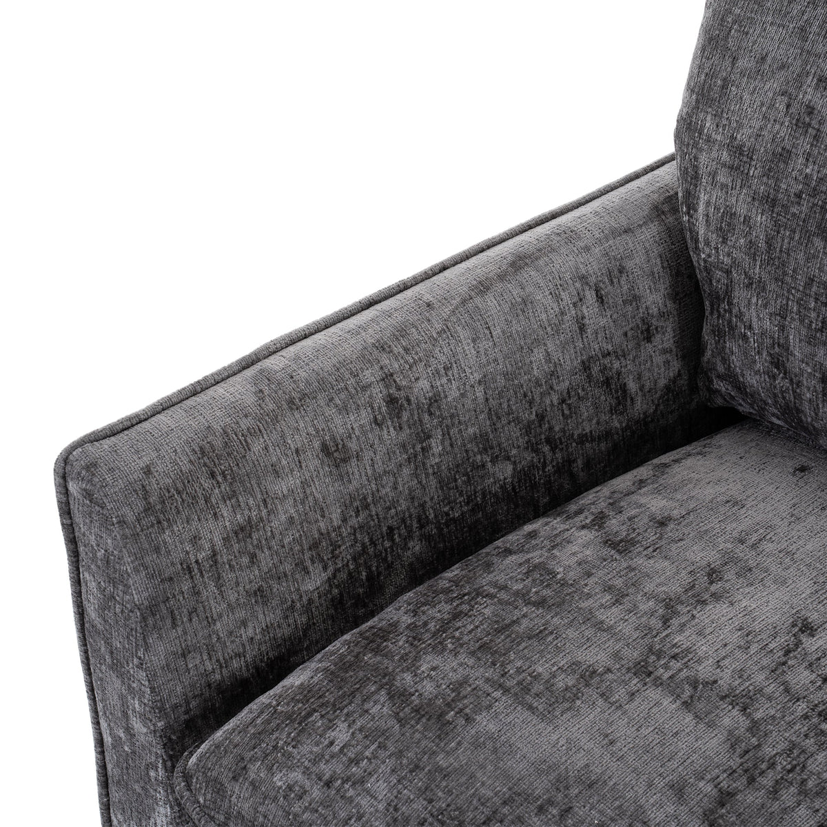 360° Swivel Accent Chair with Chenille Upholstery - Gray