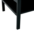 Glass Lift Top Coffee Table with Storage Shelf - Black