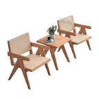 Natural 3 Piece Accent Chair Set with Matching End Table