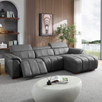 Modern Wall-Hugger Reclining Sofa with Electric Control - Genuine Leather