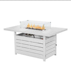 Rectangular Propane Fire Pit Table with Stainless Burner - Black, Dark Gray, White