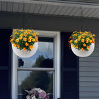 Self Watering Hanging Planter with Water Level Indicator - White, Black, or Dark Brown