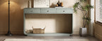 Antique-Style Console Table with 3 Storage Drawers - Blue, Natural, Beige