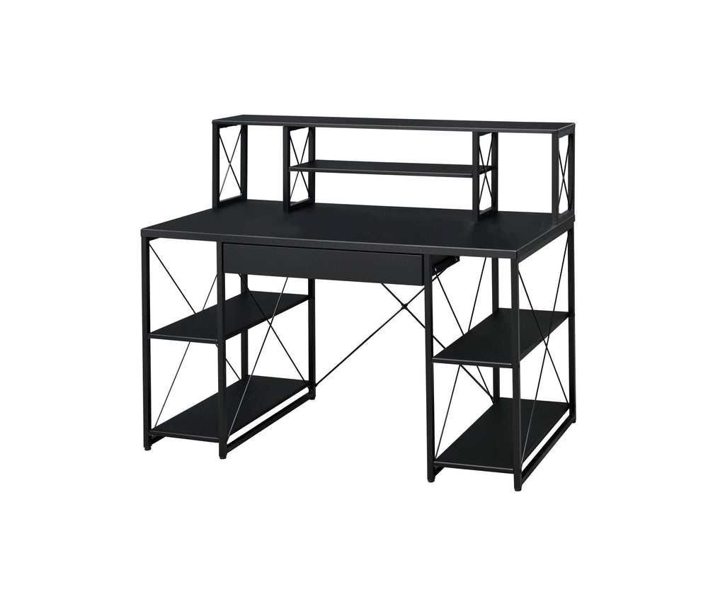 Amiel All Purpose Writing Desk with Storage - Black, Dark Gray, or White