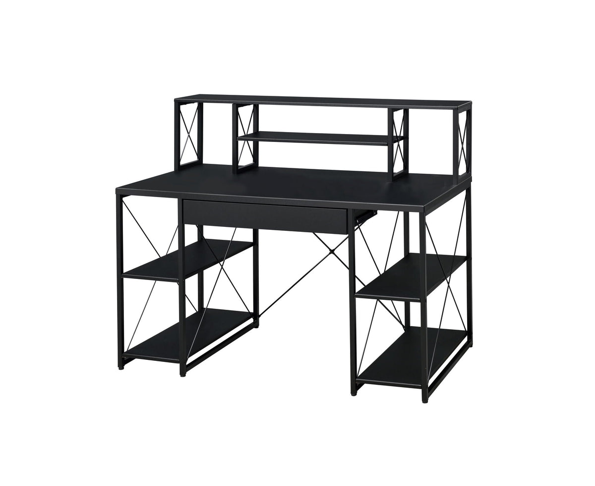 Amiel All Purpose Writing Desk with Storage - Black, Dark Gray, or White