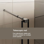Glass Shower Door with Stainless Steel Handle - Black