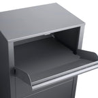 Steel Large Single Compartment Locking Parcel Drop Box with Keyed Access - Gray