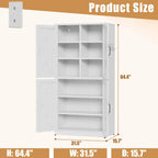 Kitchen Pantry Cabinet with Adjustable Shelves - Heavy Duty Storage - White