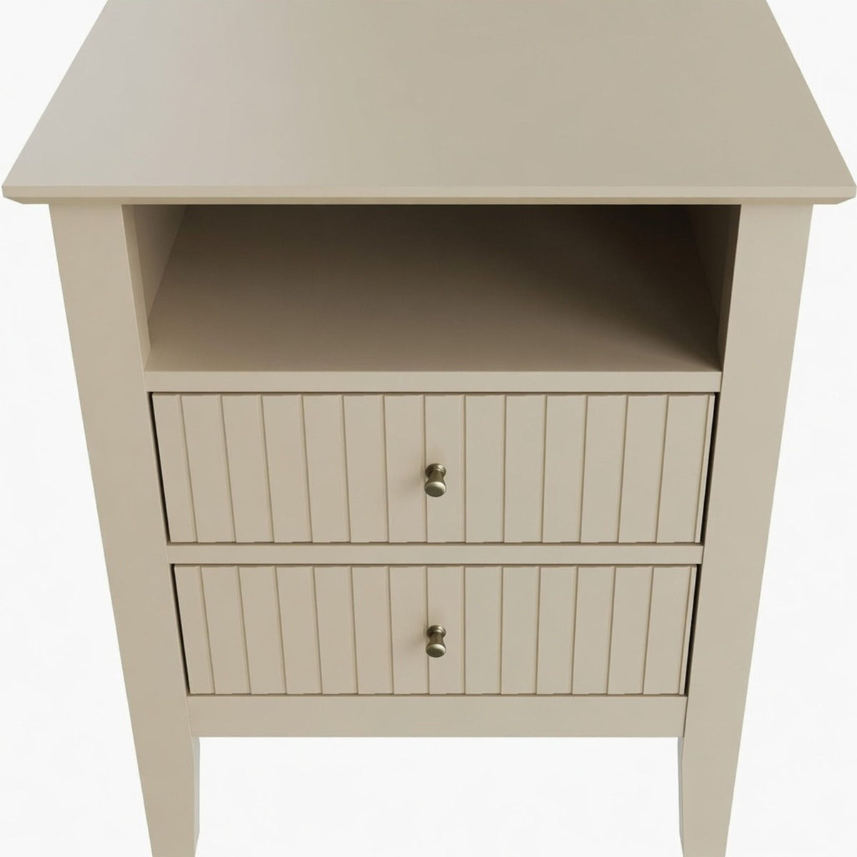 Fluted Nightstand with 2 Drawers and Soft-Close Slides - Multiple Colors