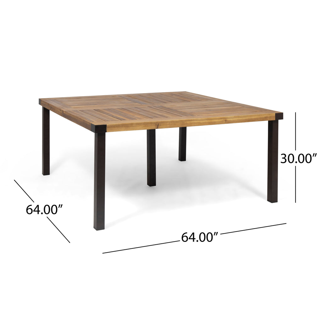 9-Piece Acacia Wood Outdoor Patio Dining Set with X-Back Chairs - Teak Finish