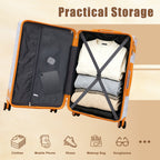 3-Piece Hard Case Luggage Set with Spinner Wheels - Orange