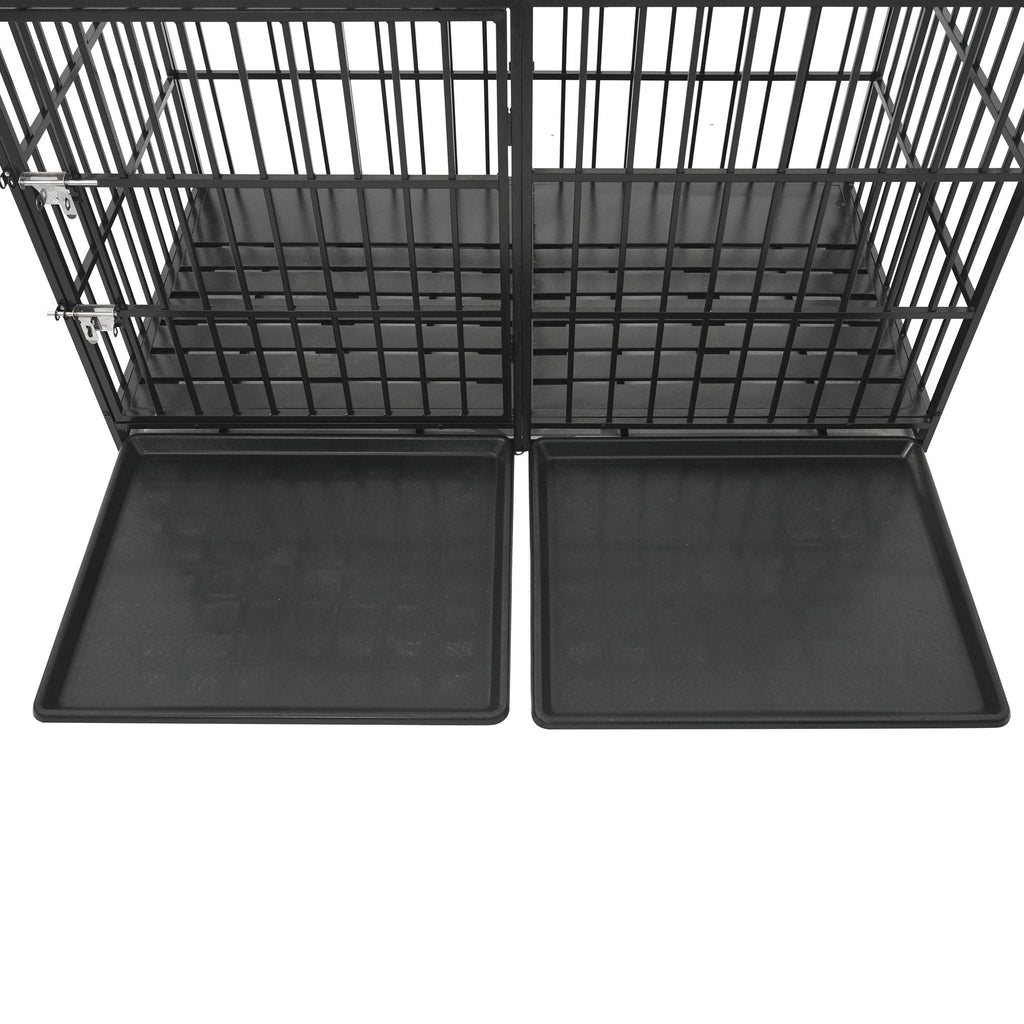 Extra Large Heavy Duty Dog Crate with Removable Pans - Black