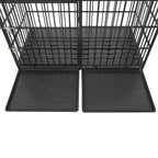 Extra Large Heavy Duty Dog Crate with Removable Pans - Black