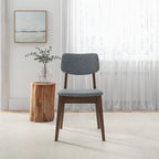 Solid Back Side Chair Set with Mid-Century Modern Design - Multiple Colors