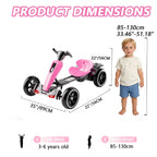 Electric Kids Pedal Go Kart with Adjustable Seat and Foldable Design - Multiple Colors