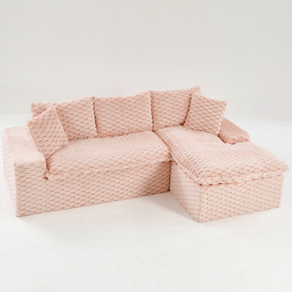 Convertible Modular Sectional Sofa with Twin Seat and Chaise - Multiple Colors