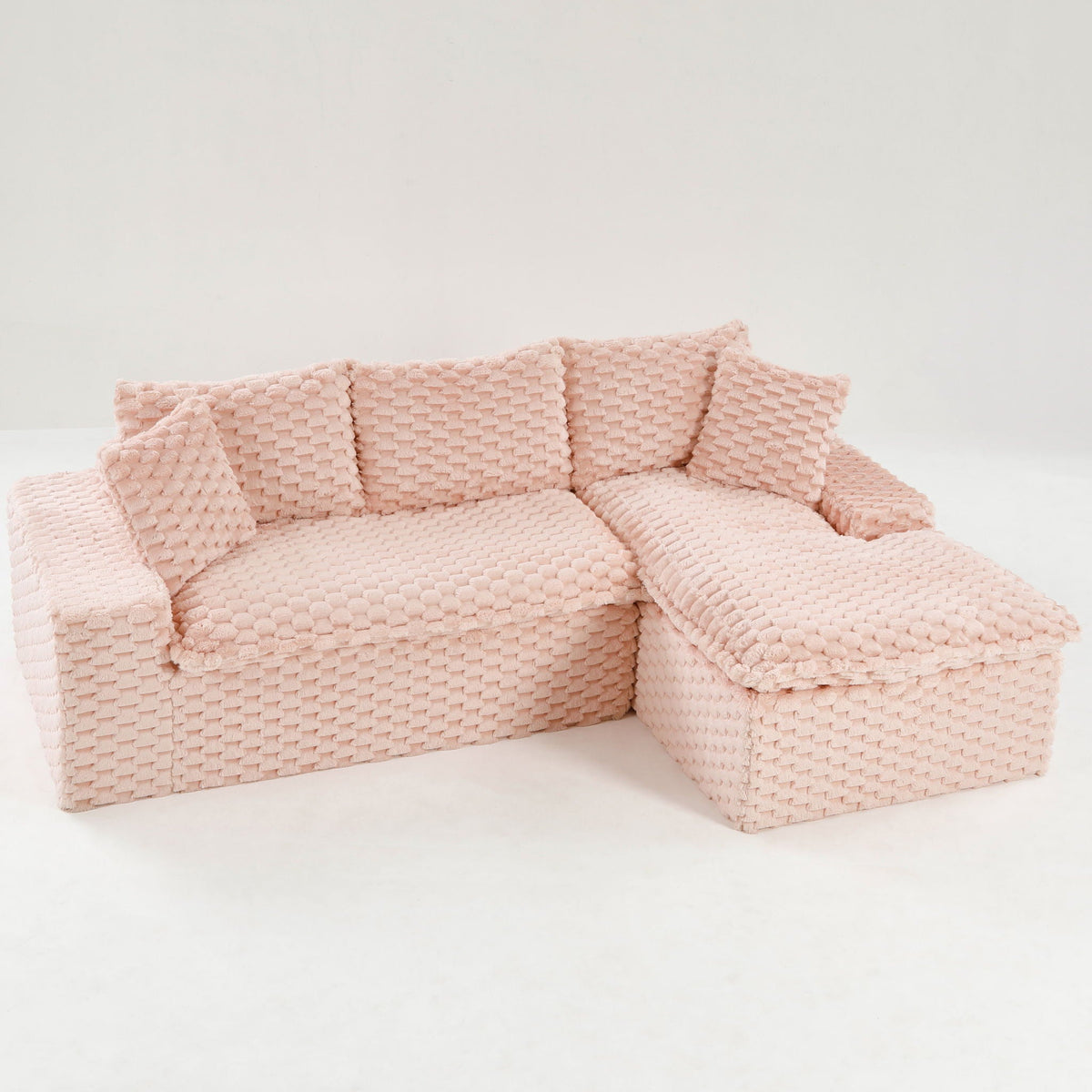 Convertible Modular Sectional Sofa with Twin Seat and Chaise - Multiple Colors