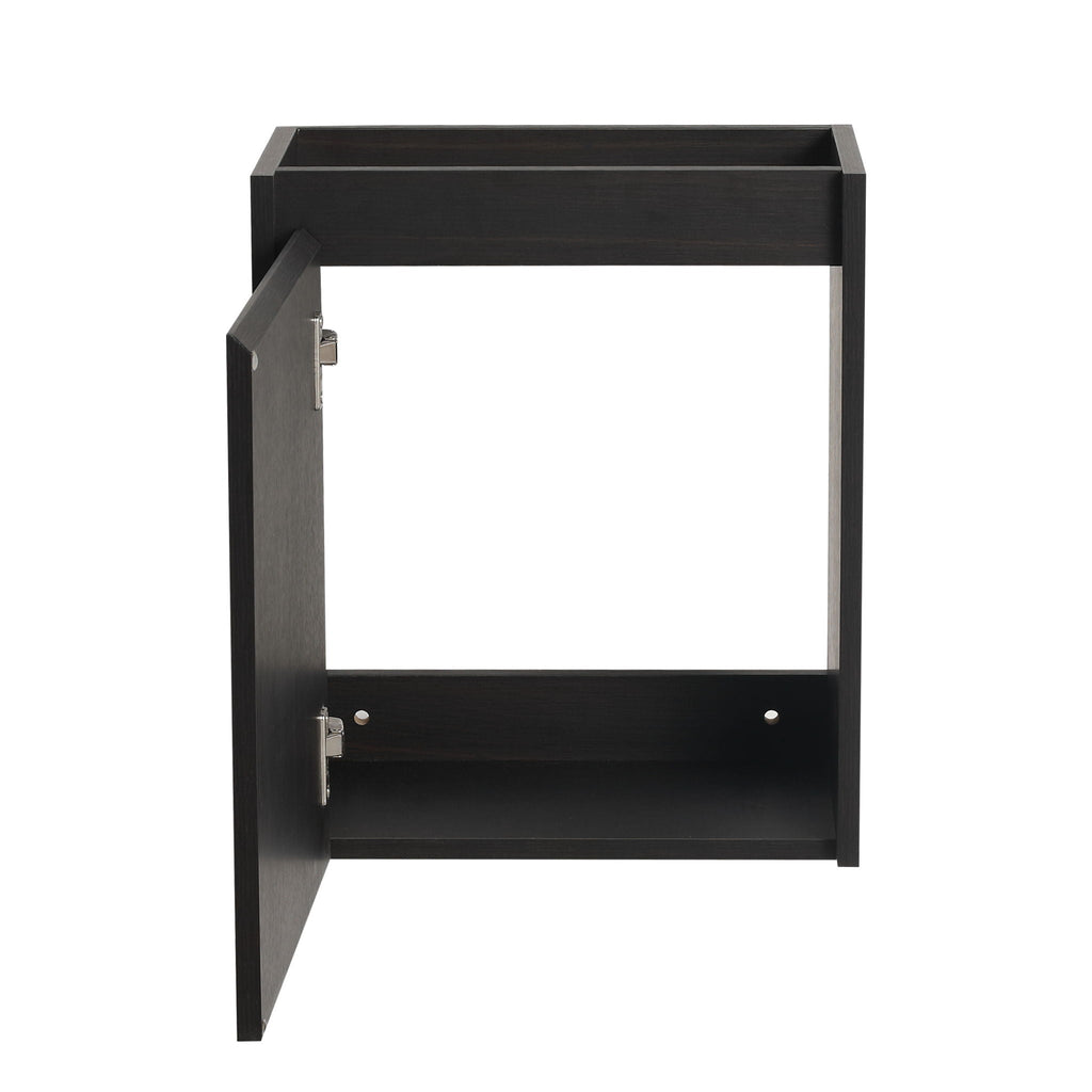 Modern Bathroom Vanity with Ceramic Basin and Storage Cabinet - Light Brown, Black, or White