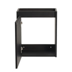 Modern Bathroom Vanity with Ceramic Basin and Storage Cabinet - Light Brown, Black, or White