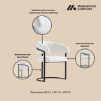 Geometric Base Dining Chair with Vegan Upholstery – White or Gray