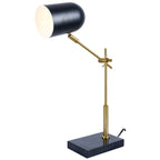 Lumora Table Lamp with Marble Base - Black