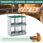 4 Compartment Chicken Nesting Boxes with Durable Metal Construction - Green