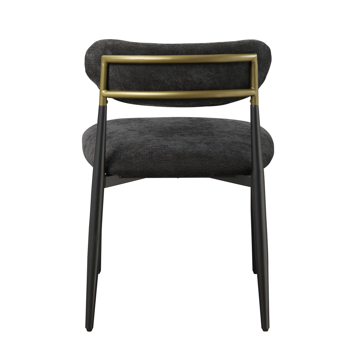Side Chair Set with Metal Frame and Padded Armrests - Black or Beige