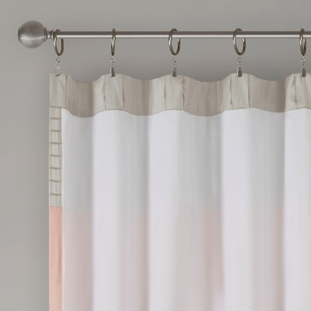 Polyoni Pintuck Curtain Panel with Pintuck Detailing - Warm Color Block