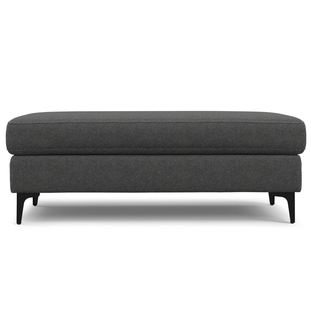Versatile Mid Century Ottoman with Eco-Friendly Upholstery - Beige or Dark Gray