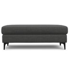 Versatile Mid Century Ottoman with Eco-Friendly Upholstery - Beige or Dark Gray