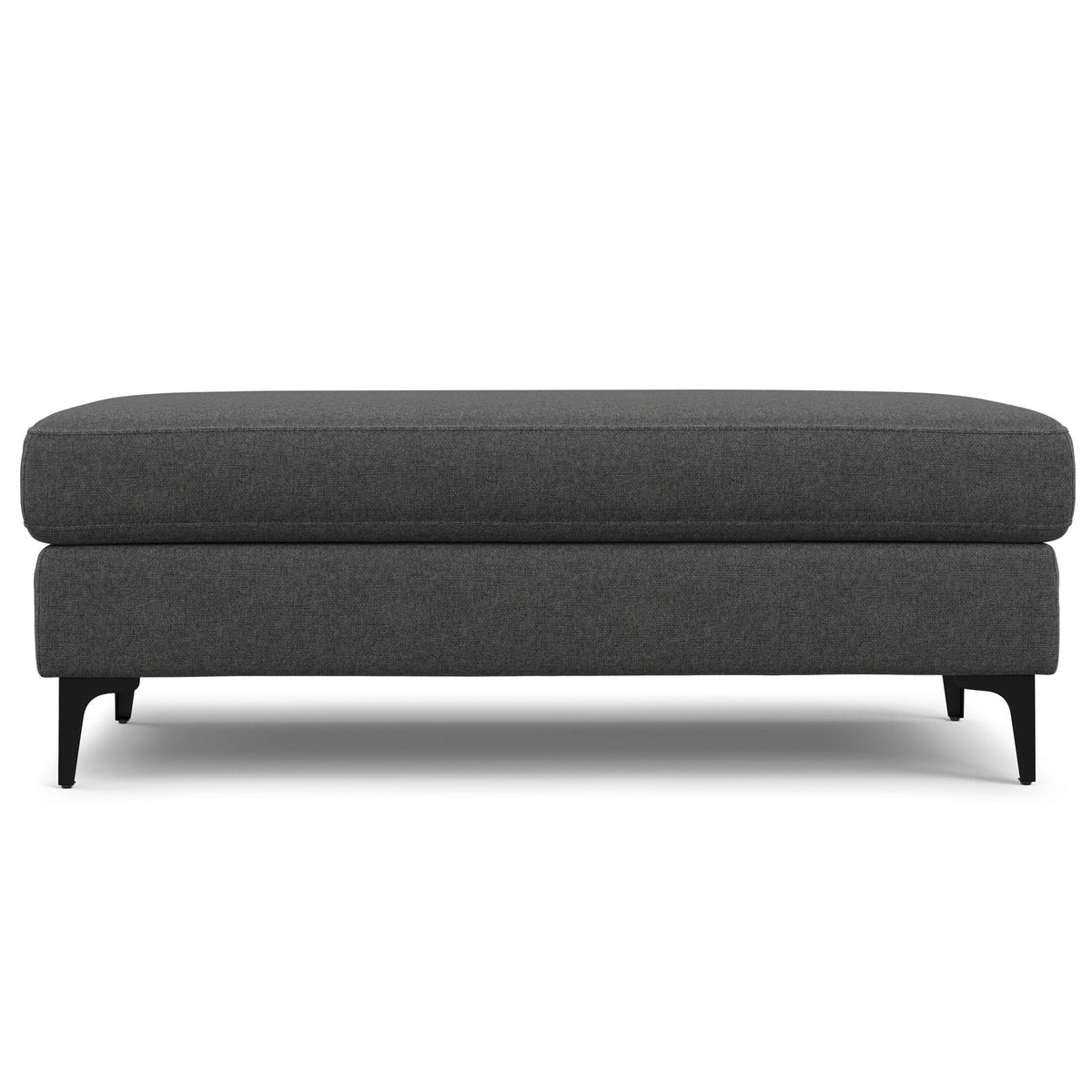 Versatile Mid Century Ottoman with Eco-Friendly Upholstery - Beige or Dark Gray