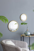 Round Mirror with Iron Frame - Gray