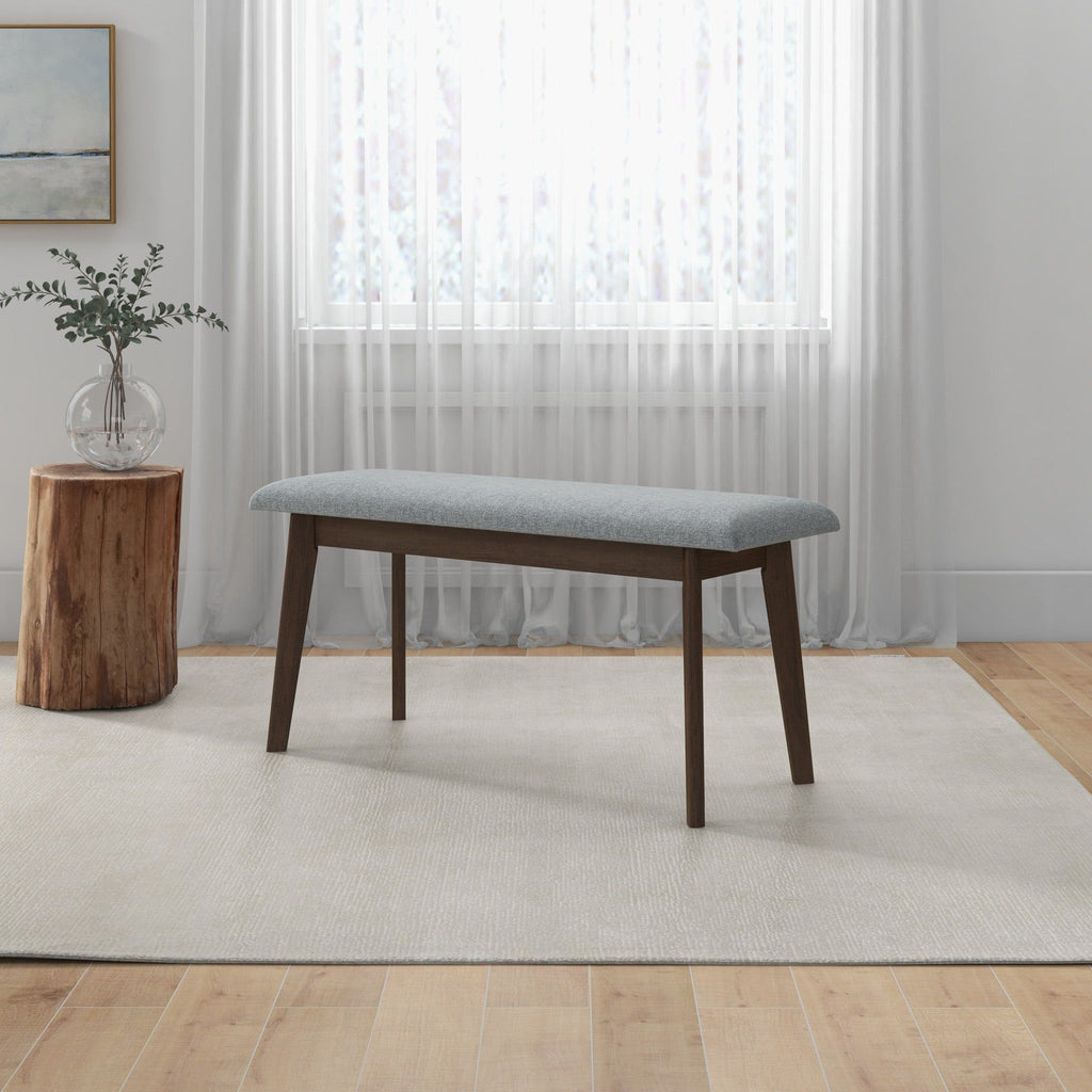 Carlos Upholstered Bench with High Density Foam Cushion - Gray
