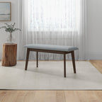Carlos Upholstered Bench with High Density Foam Cushion - Gray