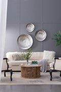 Textured Oversized Disc Wall Decor with Concealed Mounting - Silver