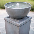 Zen Bowl Outdoor Water Fountain with Relaxing Water Feature - Dark Gray