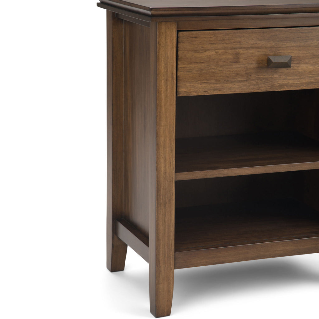 Handcrafted Bedside Table with Drawer and Shelf - Multiple Colors