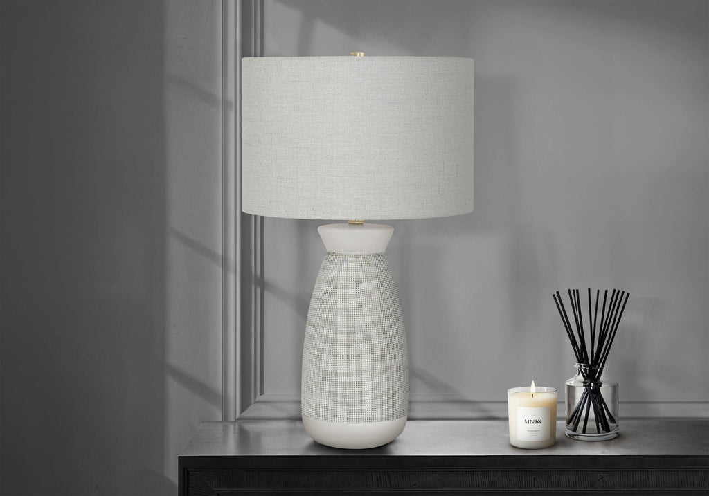 Contemporary Ceramic Table Lamp with Adjustable Lighting - Gray