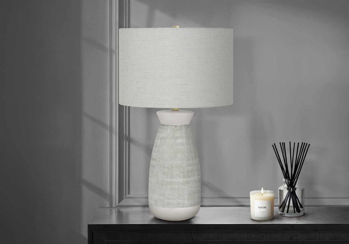 Contemporary Ceramic Table Lamp with Adjustable Lighting - Gray