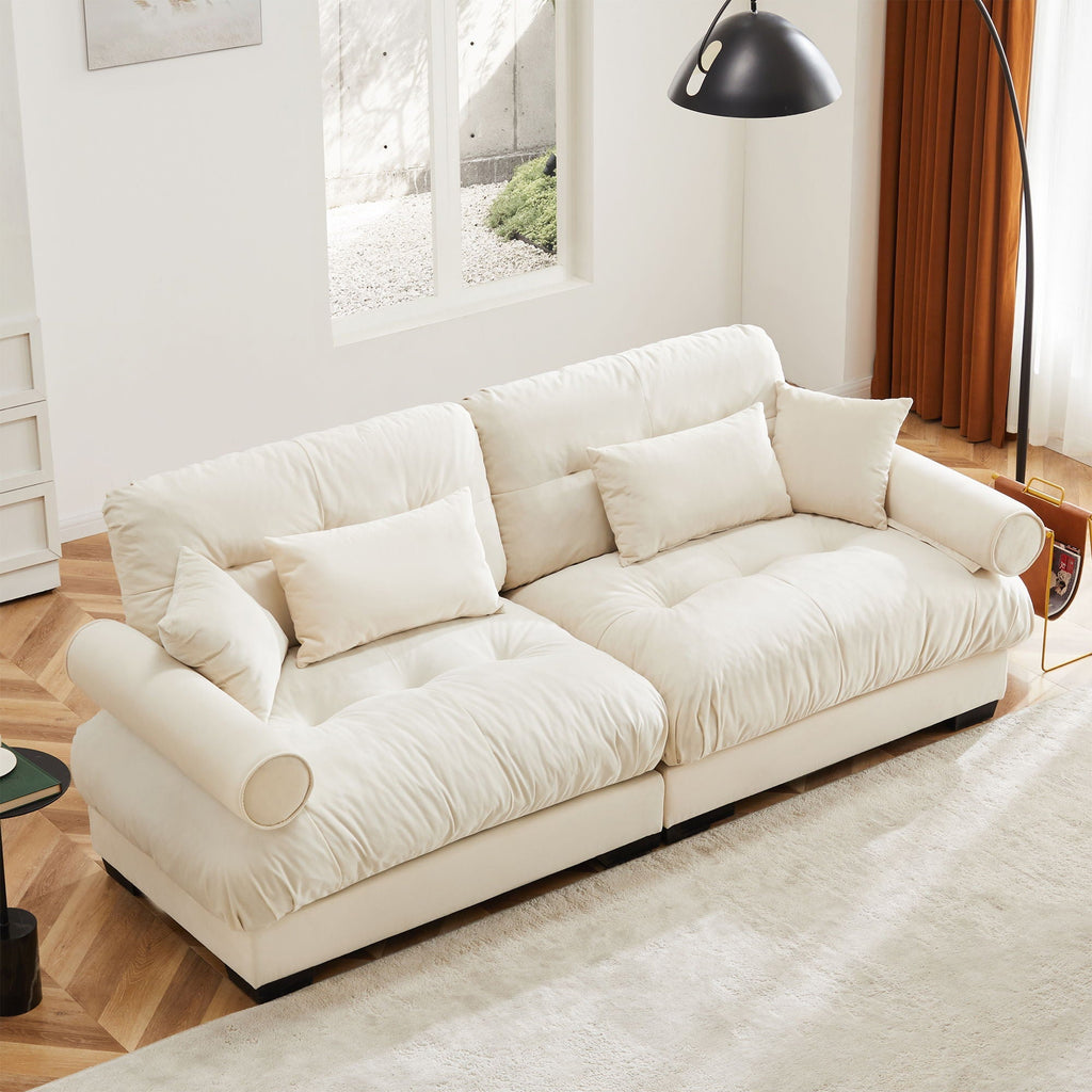 Modern Oversize Sofa with Cloud-Like Comfort - Fabric Stationary Sofa