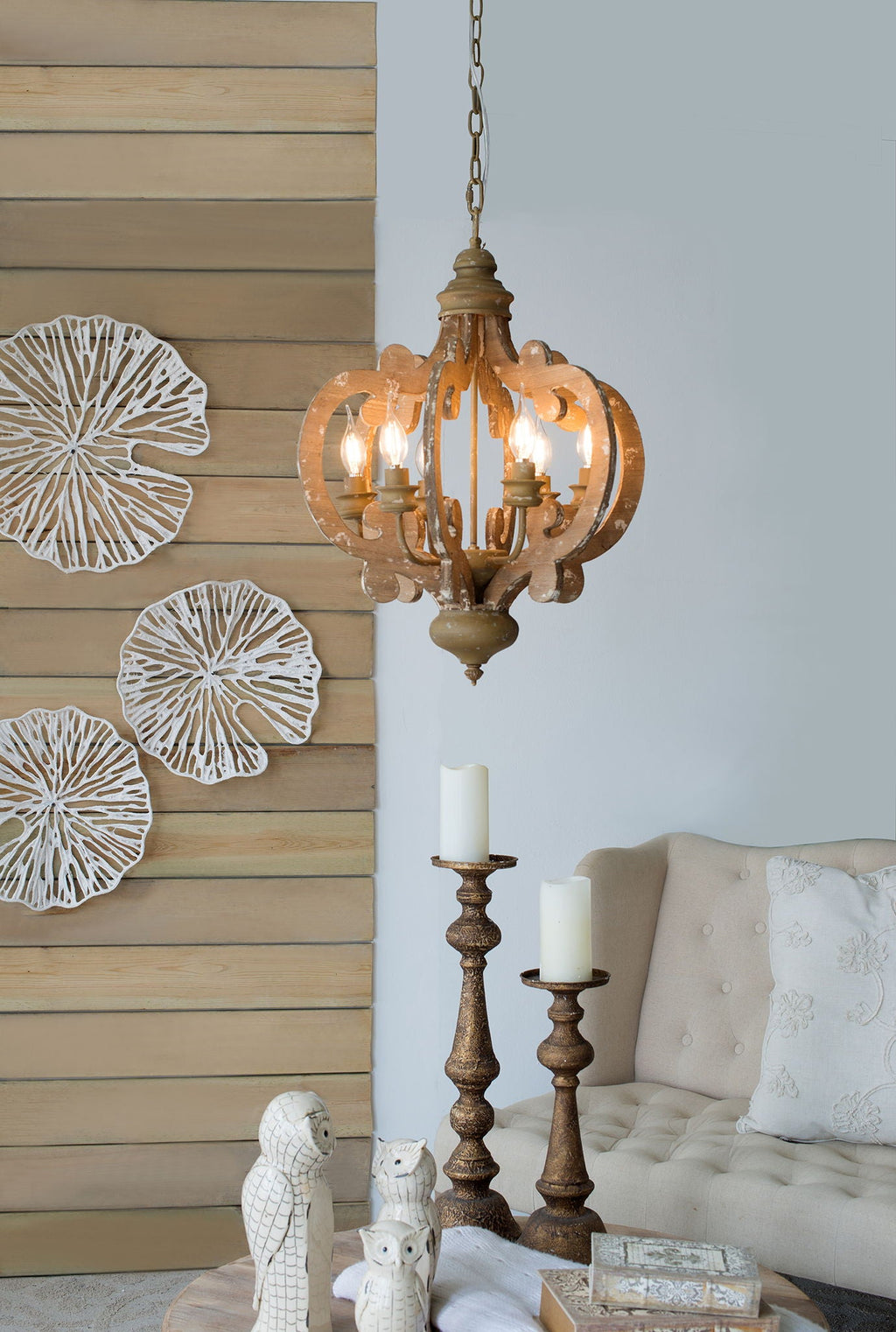 Farmhouse Chandelier with Adjustable Chain - Multiple Colors