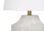 Modern Table Lamp with Concrete Base and Linen Shade - Cream