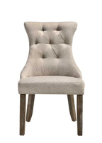Two Tone Reclaimed Side Chair Set with Padded High-Back - Beige / Gray