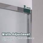 Aluminum Frame Double Sliding Shower Door with Clear Tempered Glass - Chrome